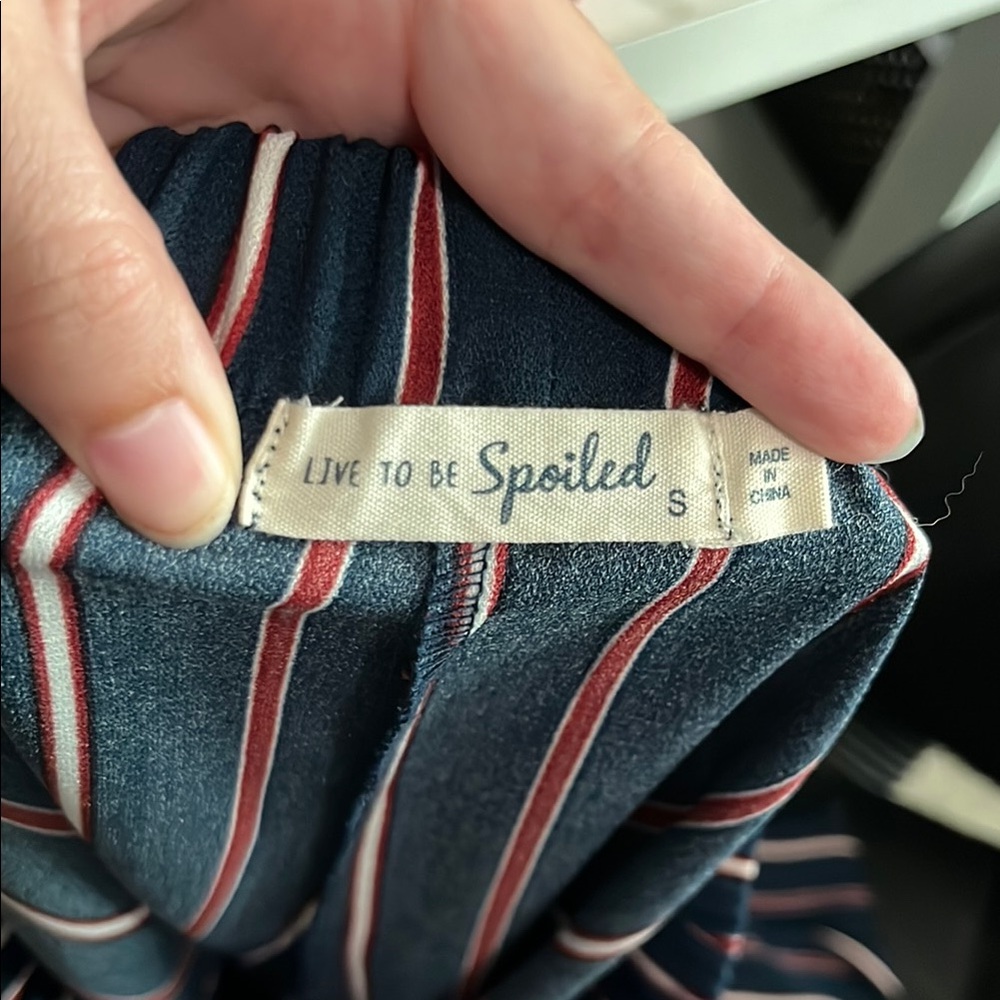 Live to be Spoiled Red, White, and Blue Striped Wide Leg Pants 🌟 - Picture 6 of 9